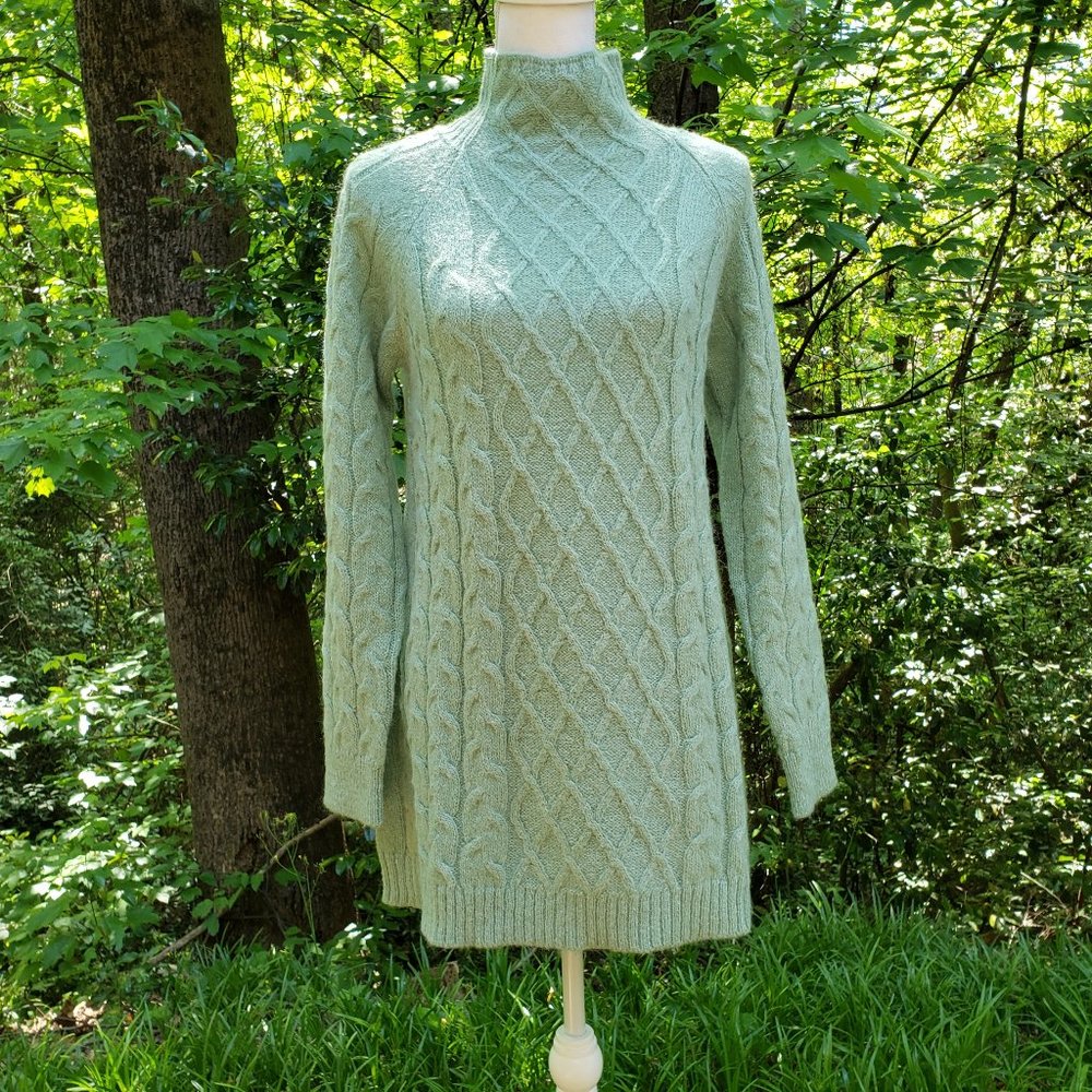 OTTOD'AME Turtleneck Long Sweater in Light Green Size Small US 6 NWT - Picture 5 of 11